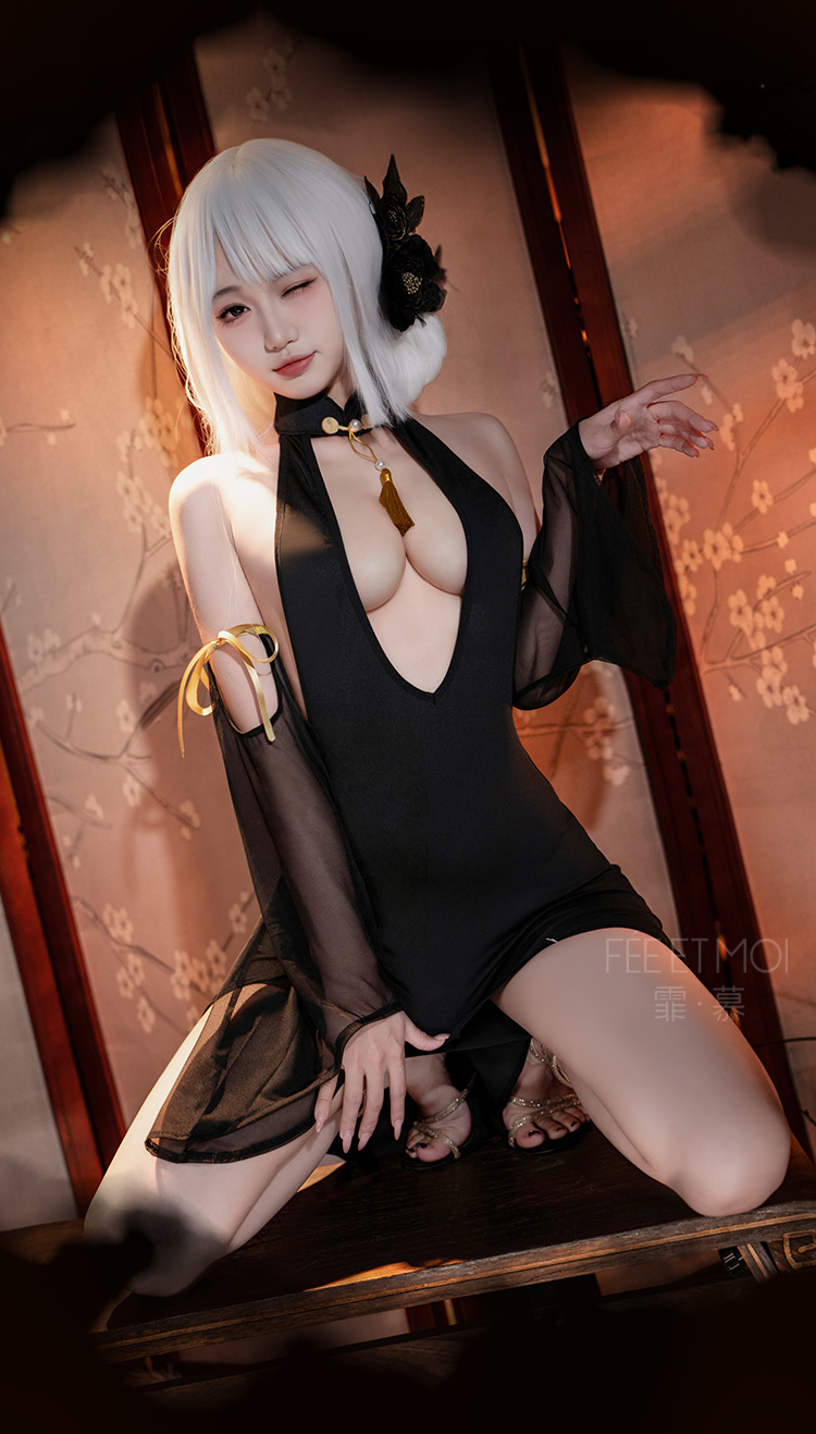 ZY115尤物魅骨深v露背旗袍裙(图7)