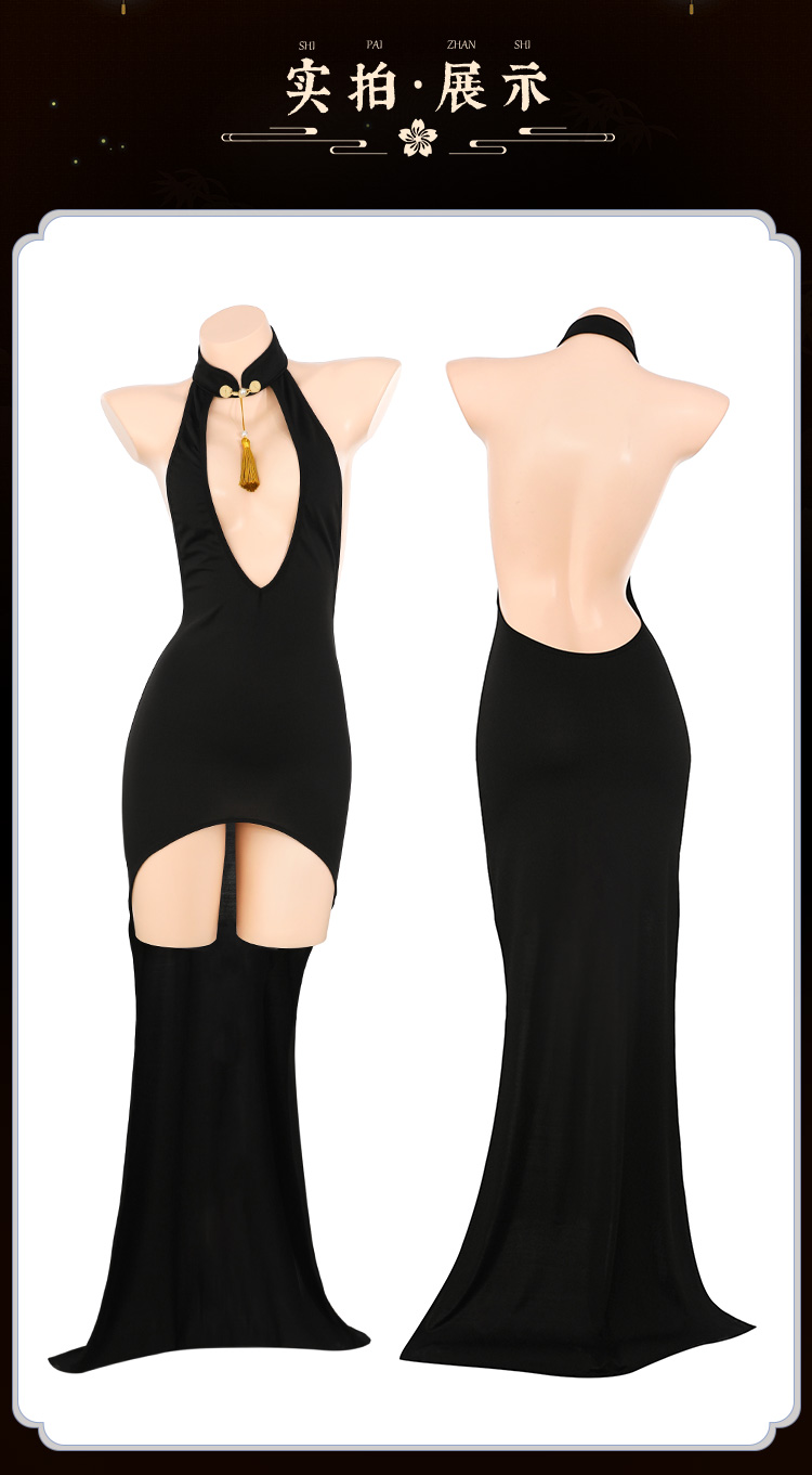 ZY115尤物魅骨深v露背旗袍裙(图10)