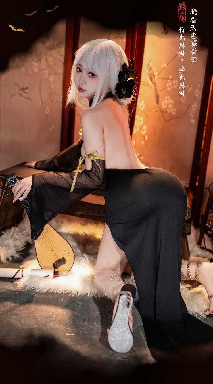 ZY115尤物魅骨深v露背旗袍裙(图8)