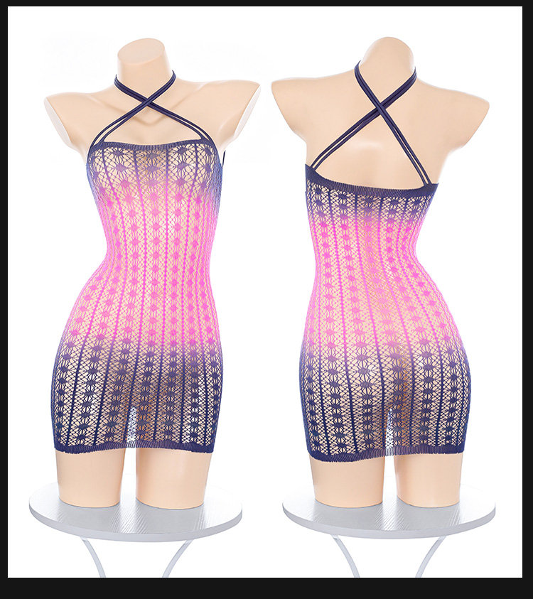 7557渐变色提花镂空包臀连身网衣(图13)