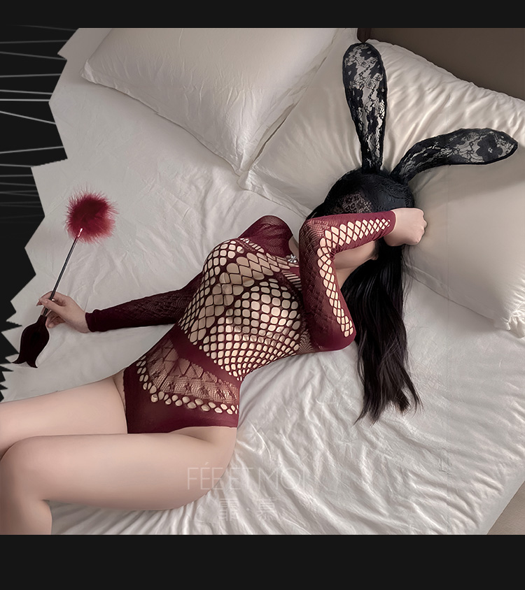 7565辣妹风镂空提花连体网衣(图11)