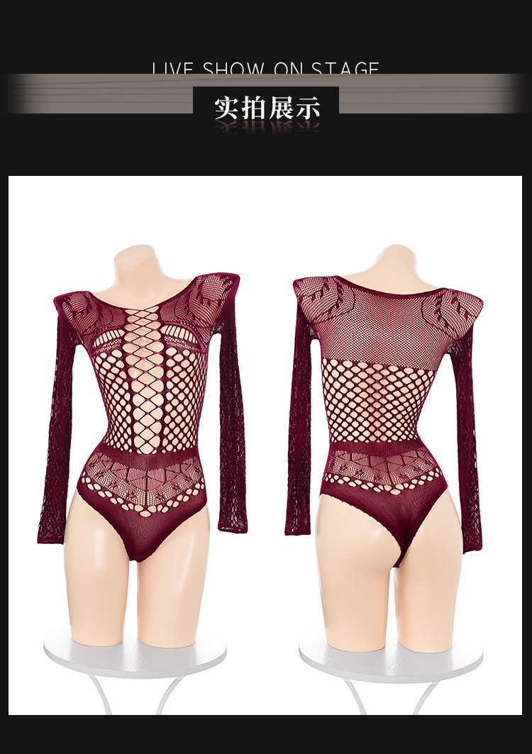 7565辣妹风镂空提花连体网衣(图13)