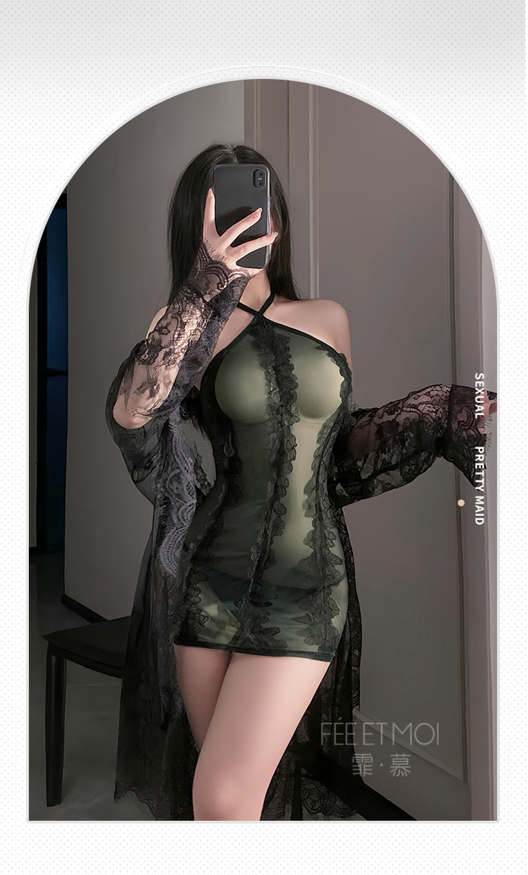 ZY116风韵佳人花边挂脖连衣裙(图14)