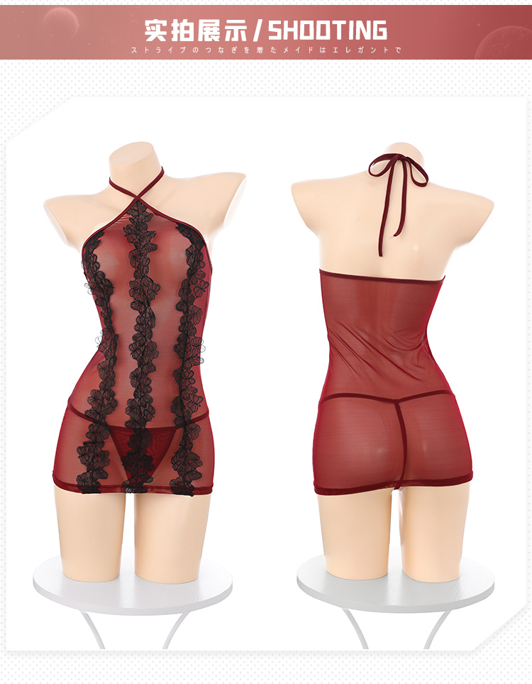 ZY116风韵佳人花边挂脖连衣裙(图15)