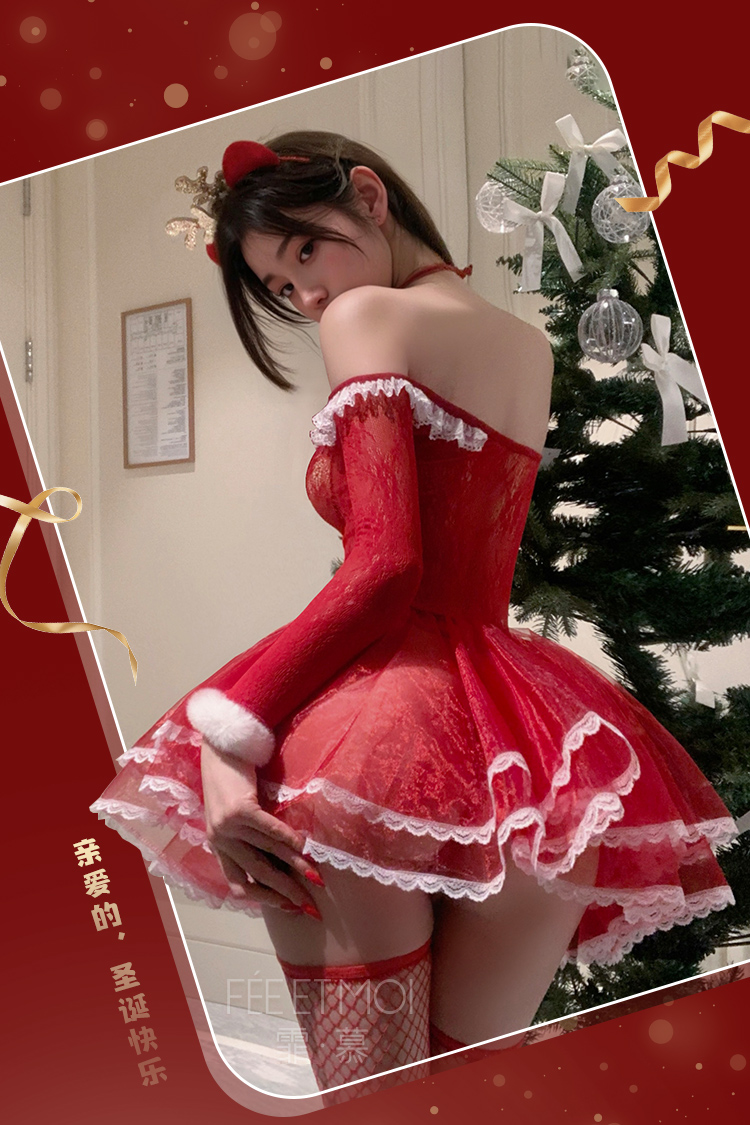 ZY155惹火透肤麋鹿网衣制服套装(图6)