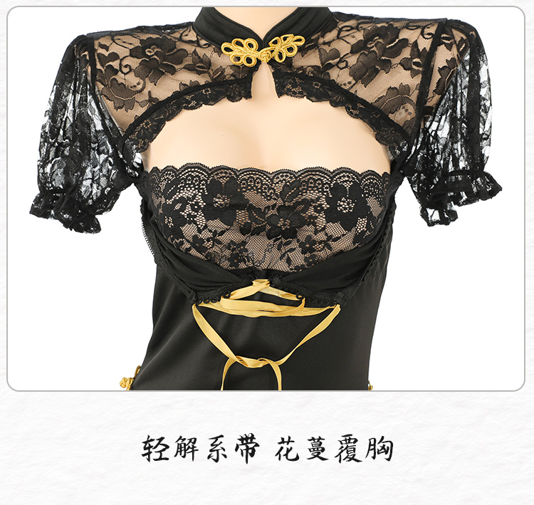 ZY126蔷薇佳人露胸解带旗袍(图14)