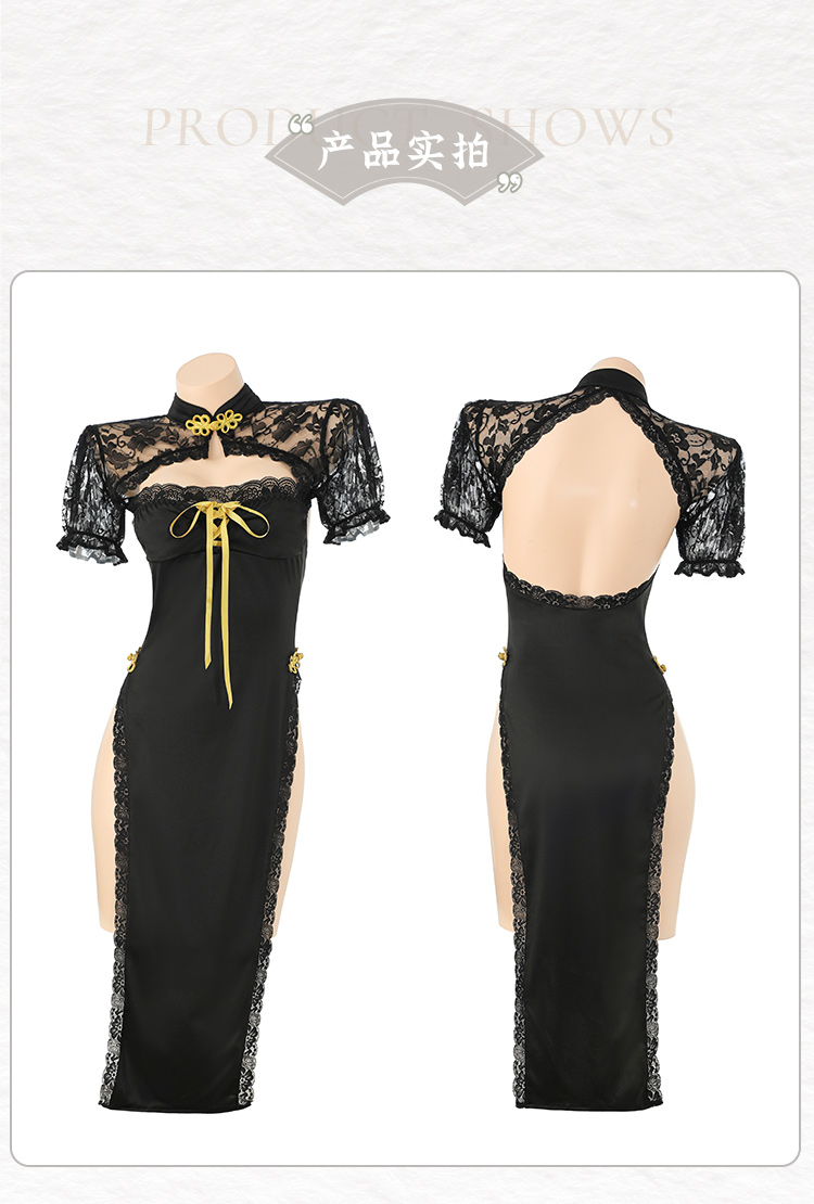 ZY126蔷薇佳人露胸解带旗袍(图12)