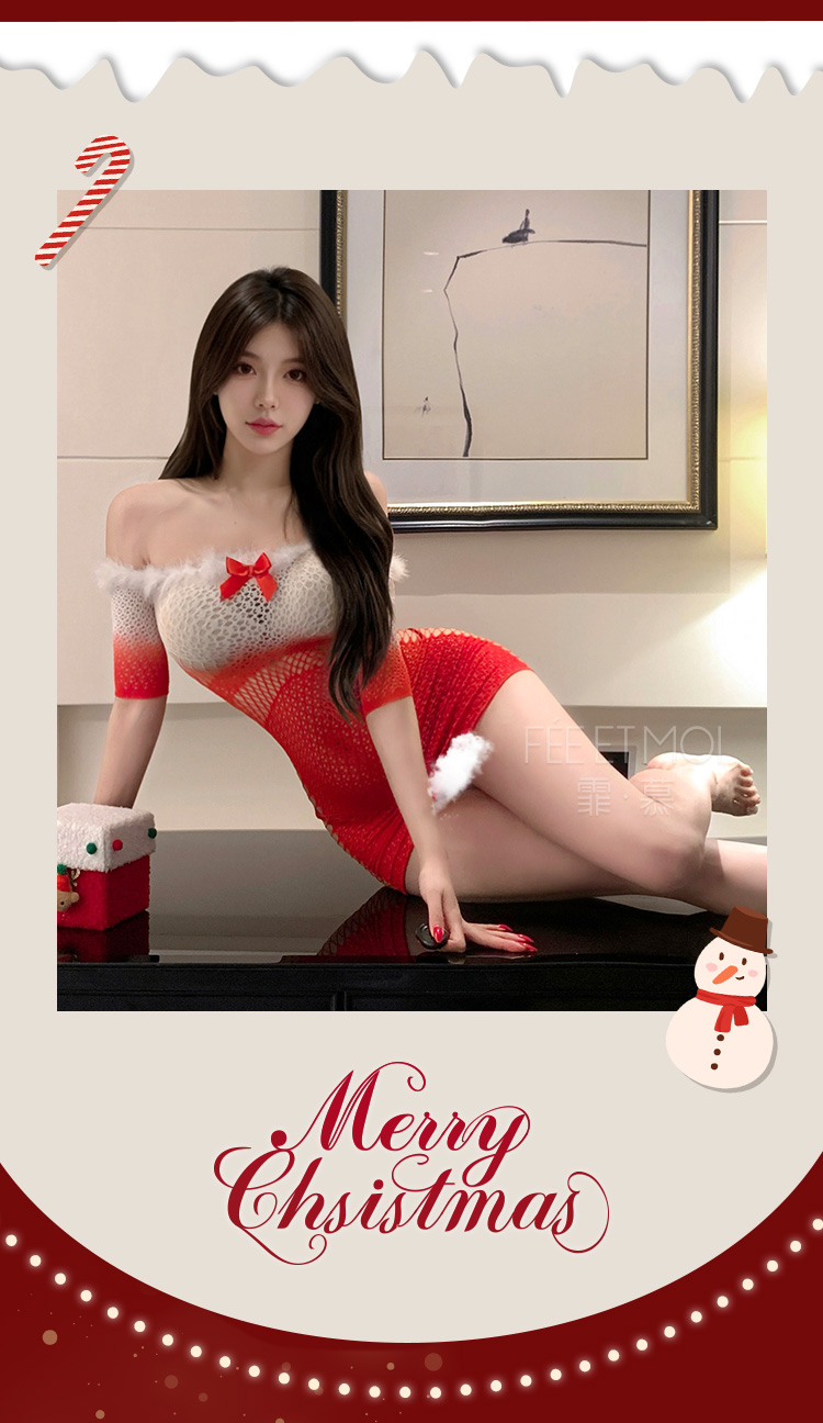 ZY156绒羽撩心渐变透视网衣裙(图5)