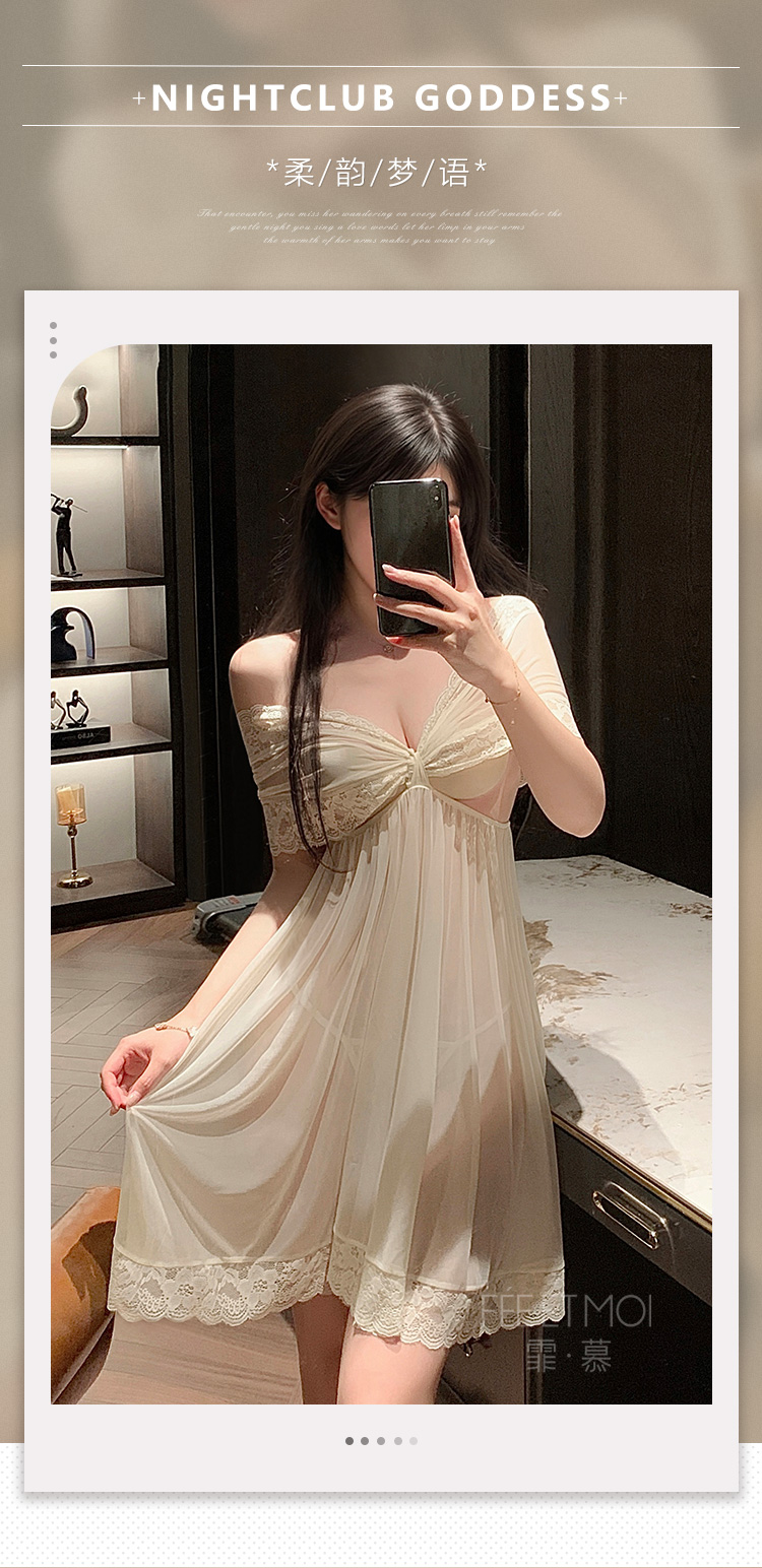 ZY140柔媚蝴蝶结一字肩连衣裙(图1)