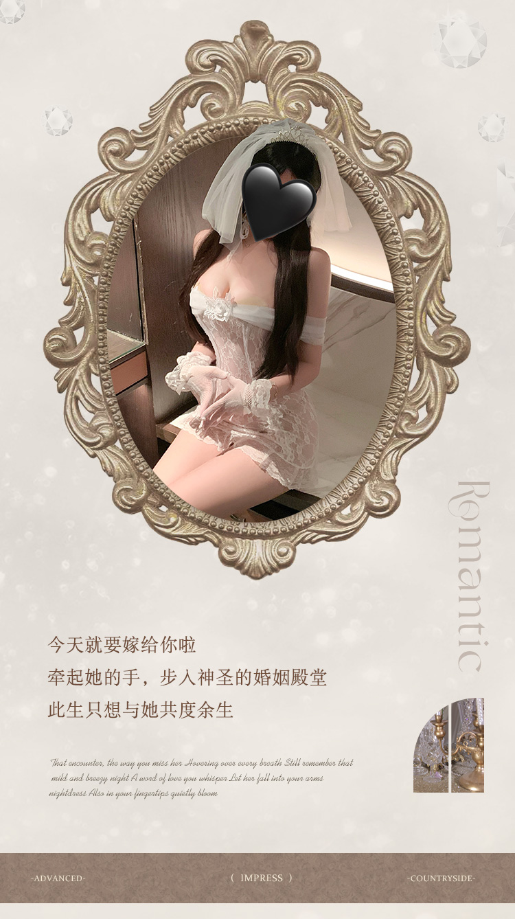 6634一字透纱花蔓蕾丝新娘装(图3)