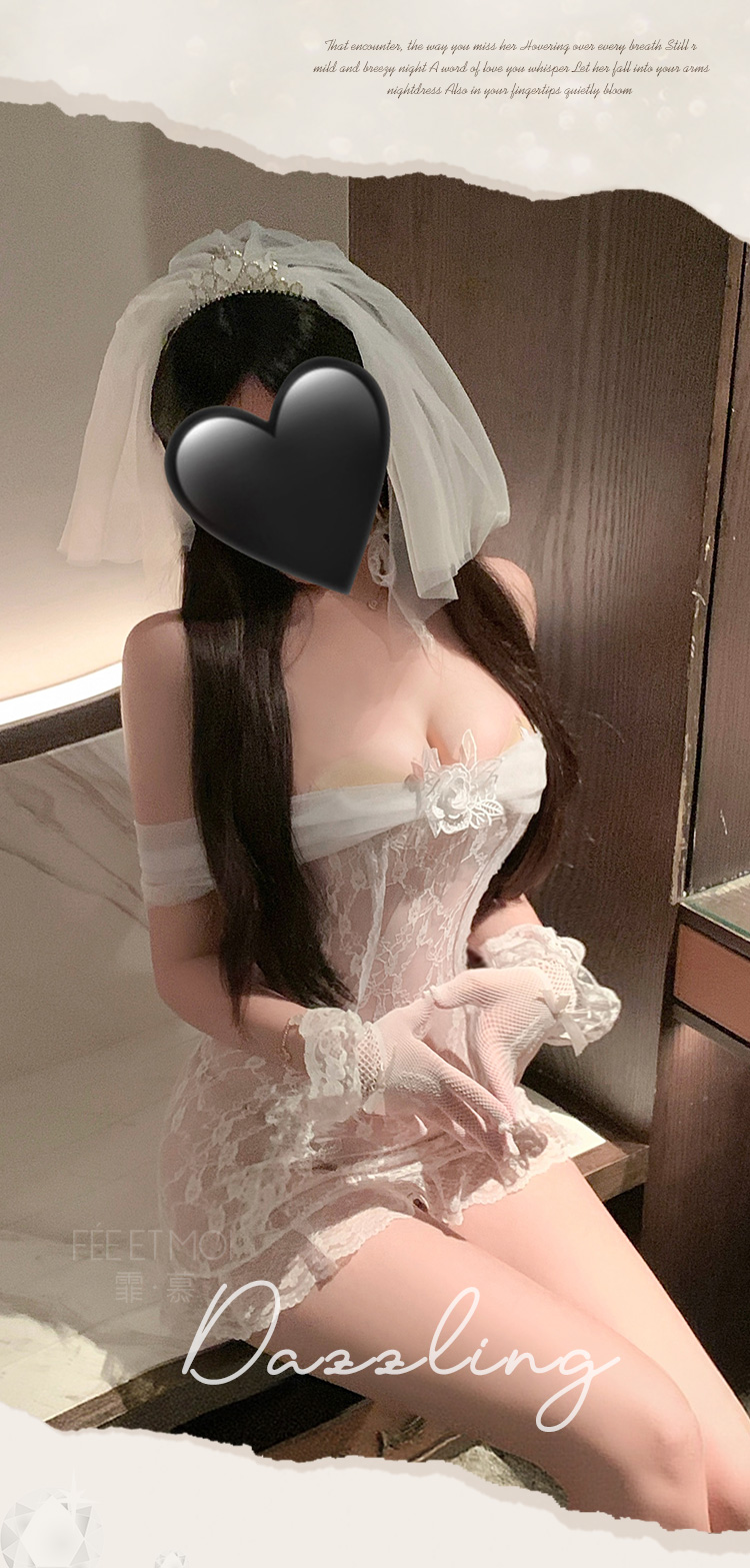 6634一字透纱花蔓蕾丝新娘装(图10)