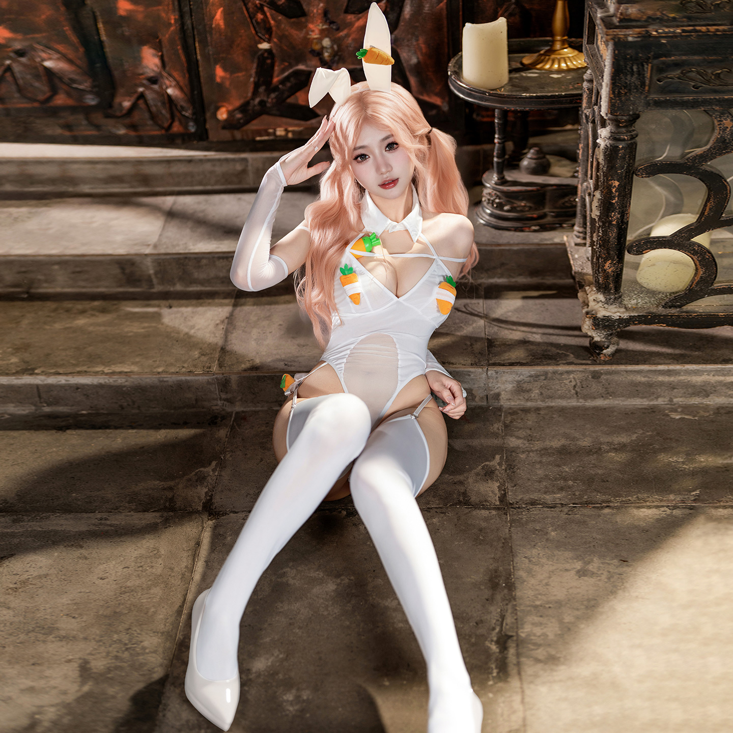 ZY40兔兔趣味潮感连体衣套装(图6)