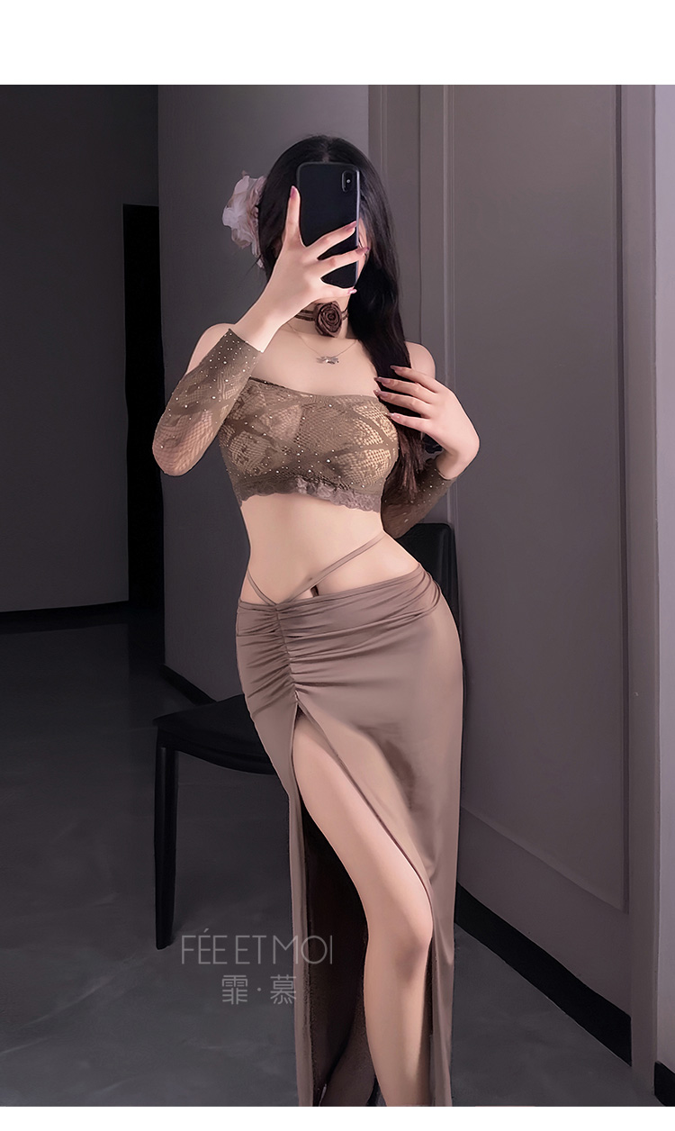 ZY110暗欲交织透胸网衣制服套装(图12)