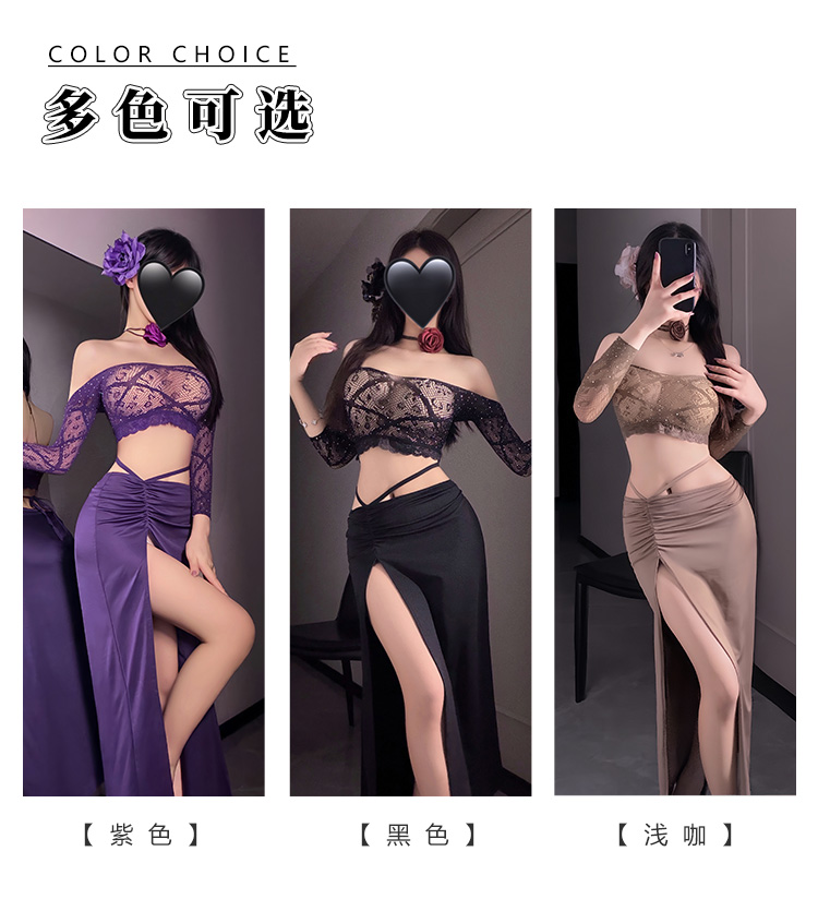 ZY110暗欲交织透胸网衣制服套装(图4)