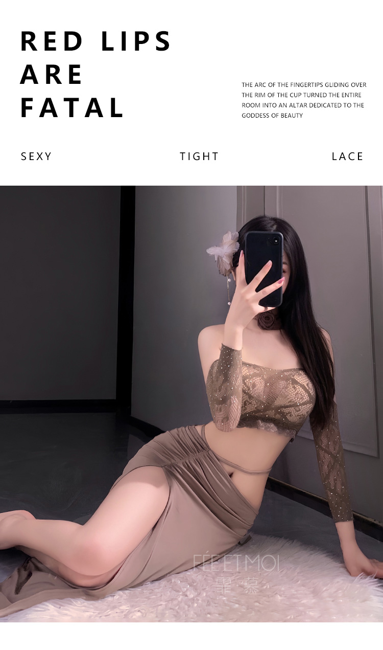 ZY110暗欲交织透胸网衣制服套装(图14)