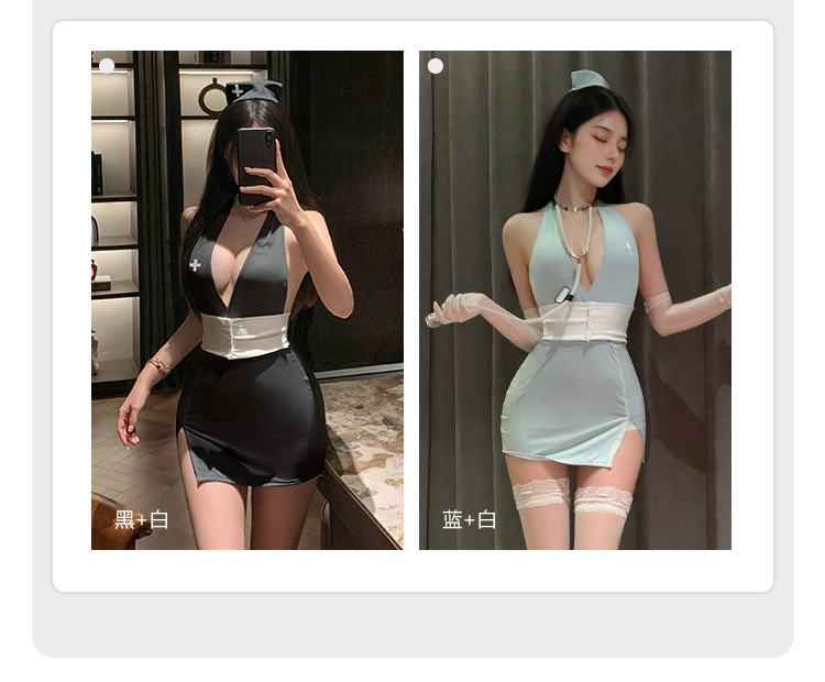 ZY66私人护士深V露沟连衣裙(图3)
