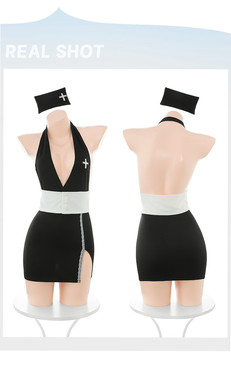 ZY66私人护士深V露沟连衣裙(图13)