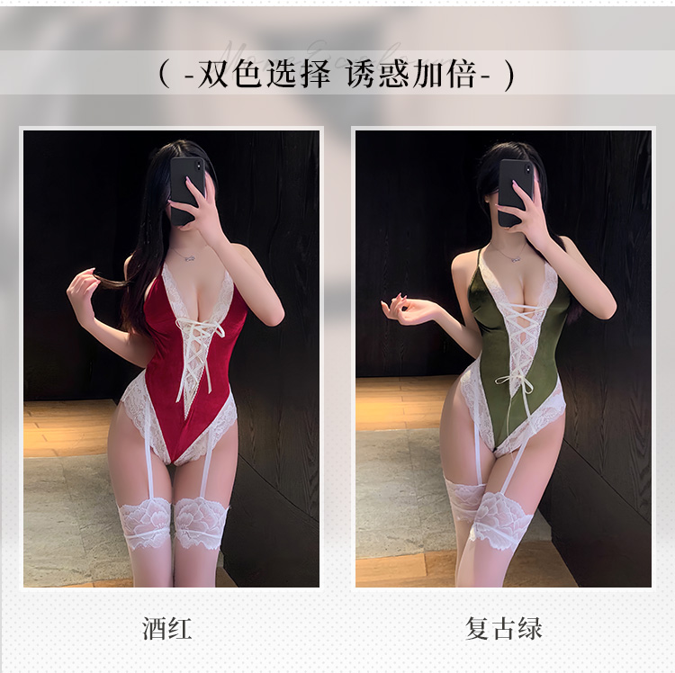 ZY105复古深V裸背露臀连体衣(图4)