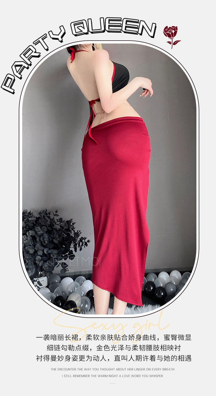 6615金链饰腰性感裸背套装(图13)