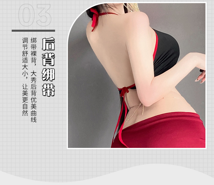 6615金链饰腰性感裸背套装(图7)