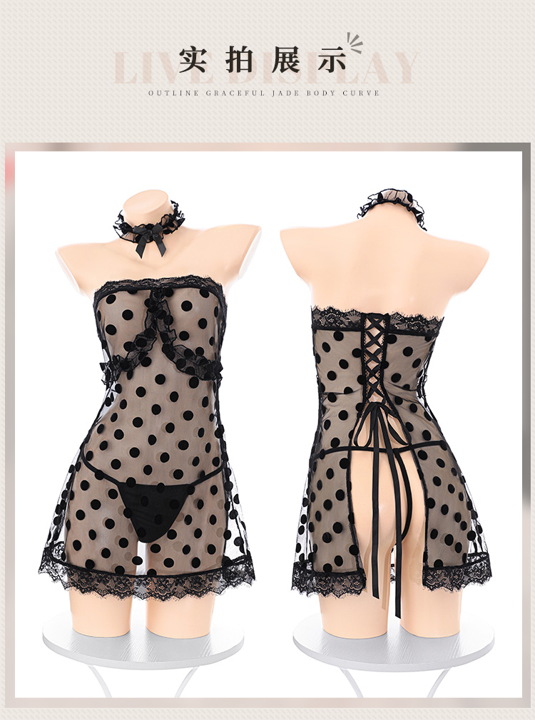 ZY151法式波点抹胸透视连衣裙(图12)