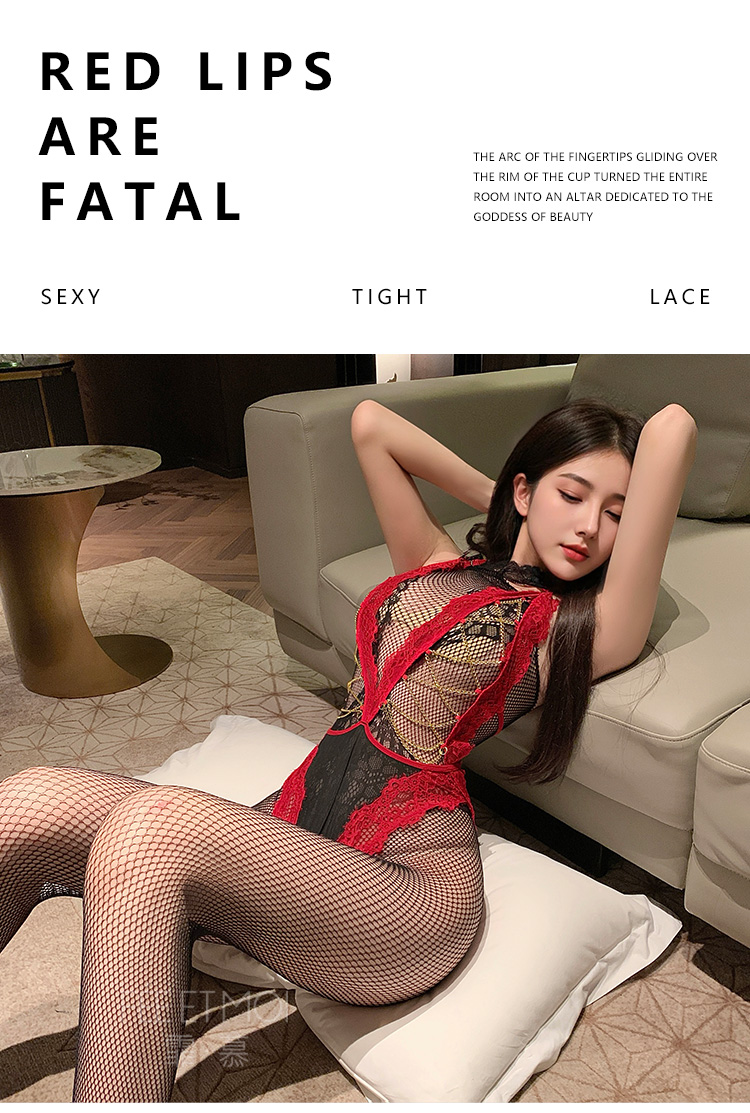 ZY109尤物陷阱金链覆胸连体衣(图6)