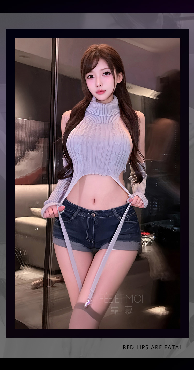 6002性感辣妹高领吊带毛衣(图12)