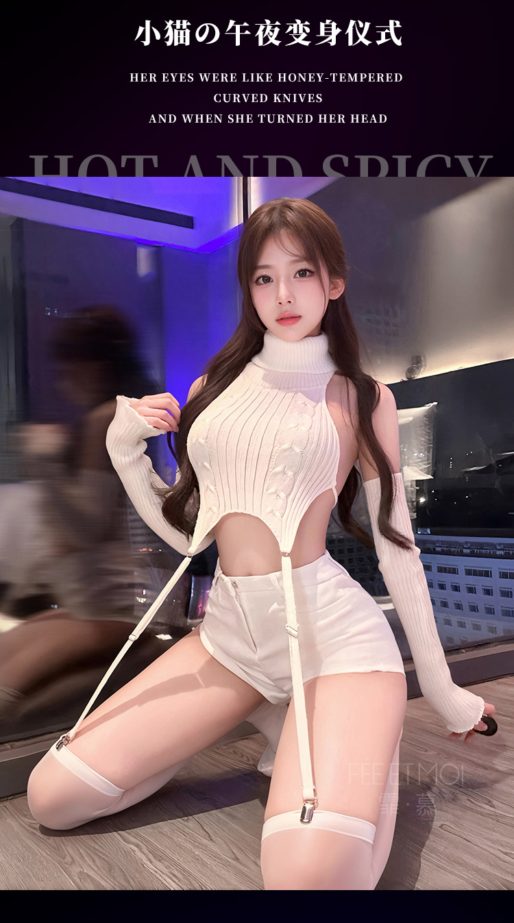 6002性感辣妹高领吊带毛衣(图7)