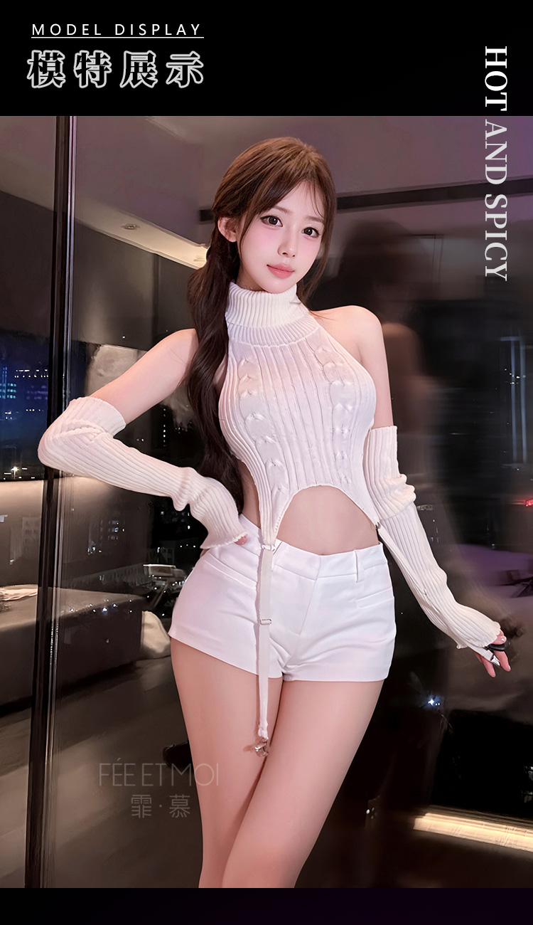 6002性感辣妹高领吊带毛衣(图6)