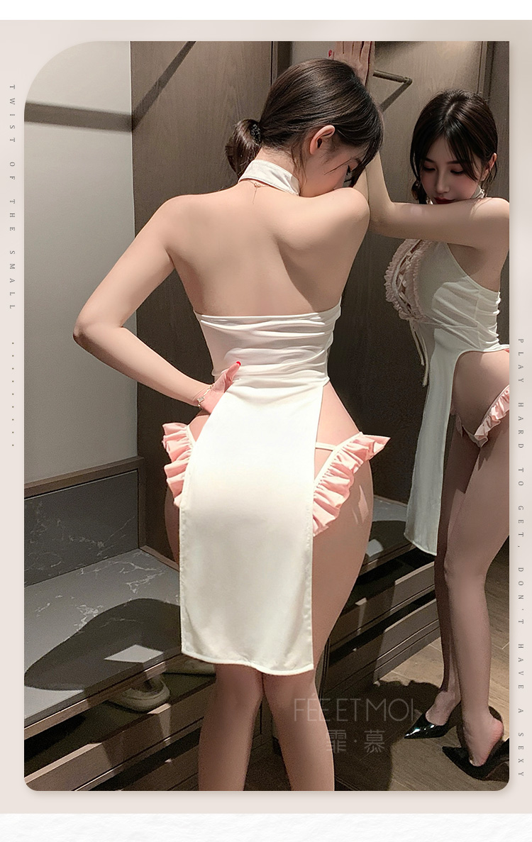 ZY134娇柔腰姬高开绑带旗袍(图9)