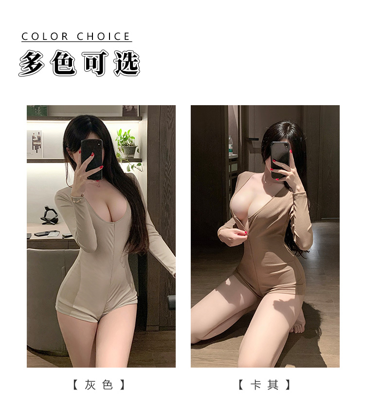 7050瑜伽尤物拉链开裆连体衣(图4)