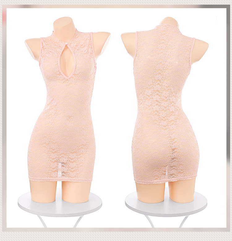 ZY175粉漾缠绵露沟透肤连衣裙(图13)