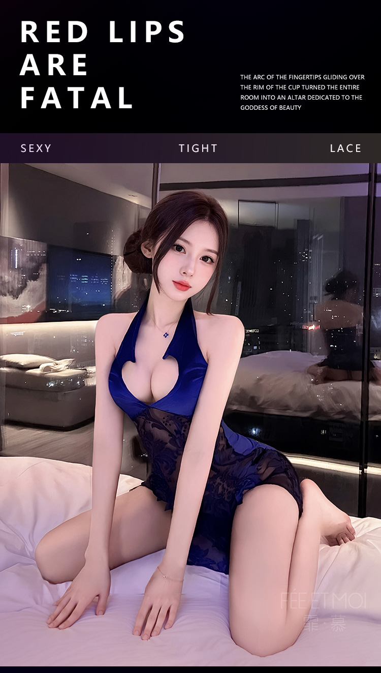 ZY146爱心露沟透肤绣花连衣裙(图6)