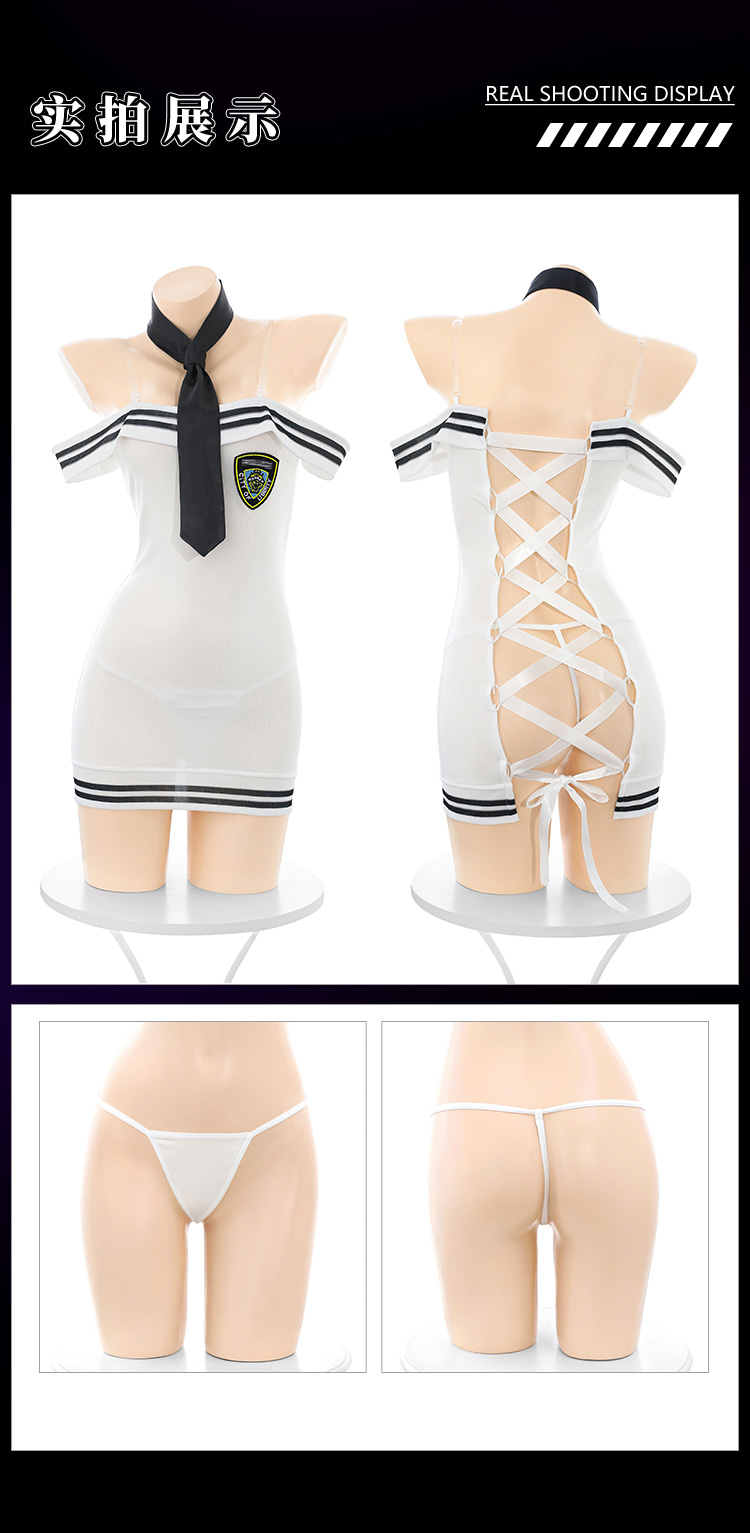 6413一字肩绑带裸臀教官制服(图10)