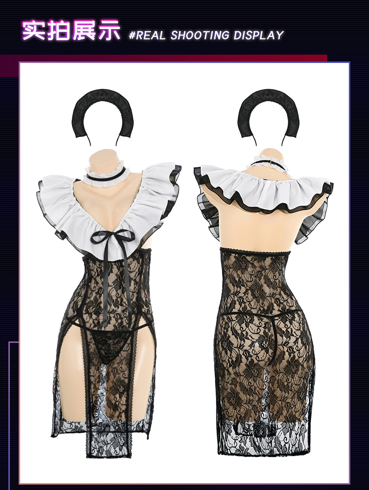 ZY122花边可掀露胸透肤女仆装(图12)