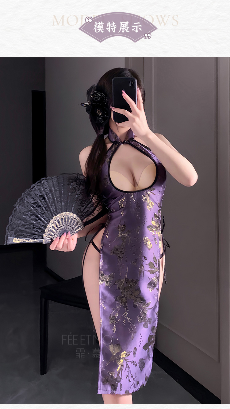 ZY138鎏金岁月中式绑带旗袍(图7)