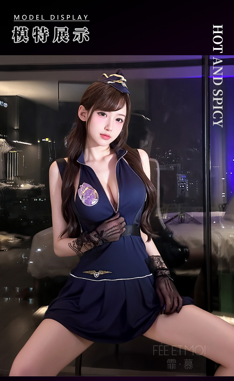 ZY114夜巡教官拉链露胸透臀装(图6)