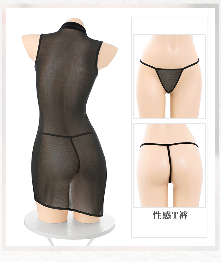 ZY176媚影芳华镂空深V旗袍(图13)