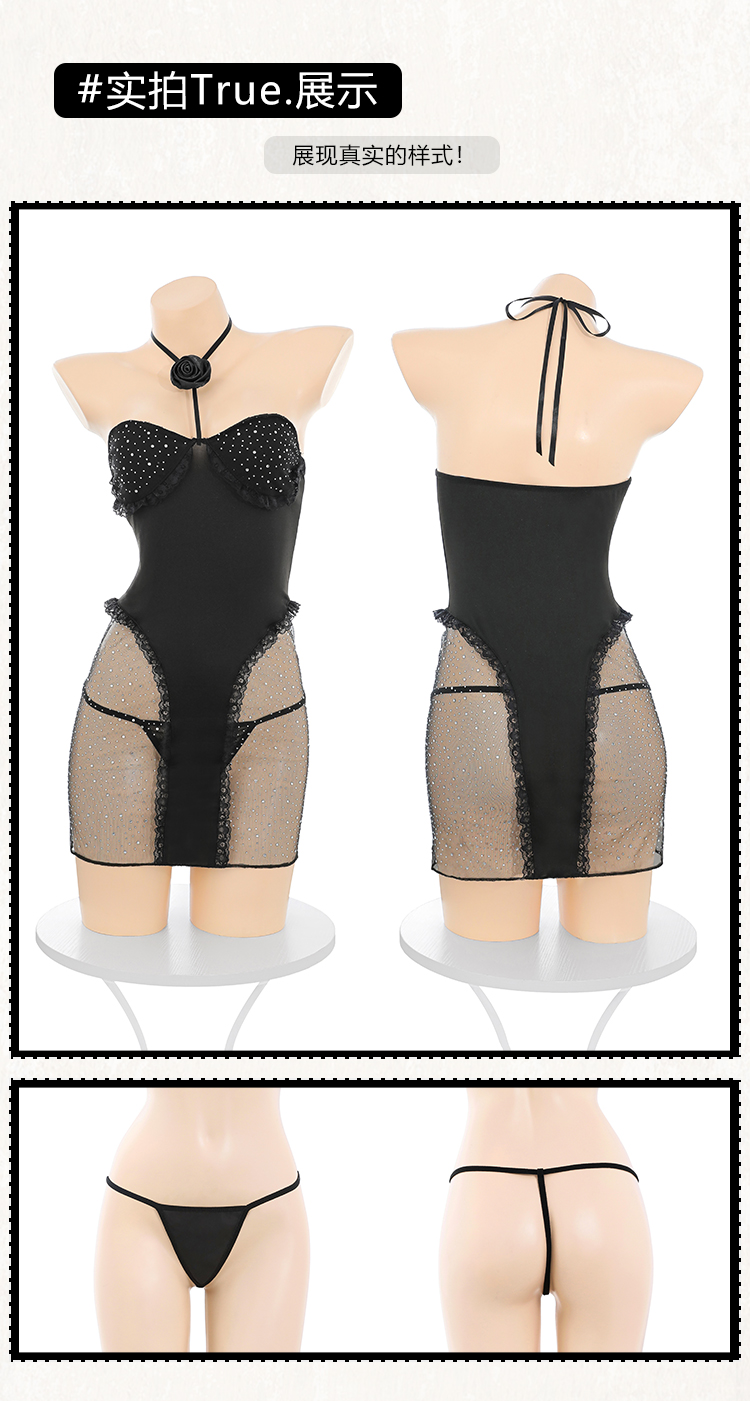 ZY187午夜星芒烫钻透臀连衣裙(图10)