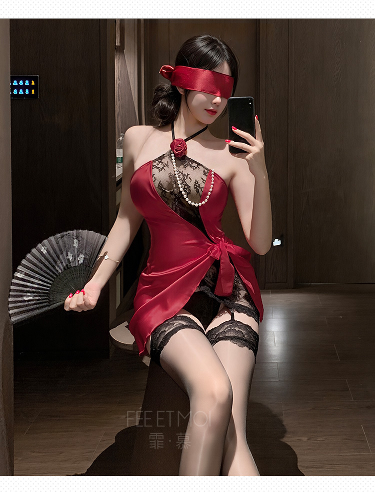 ZY181永夜玫瑰风情系带连衣裙(图10)