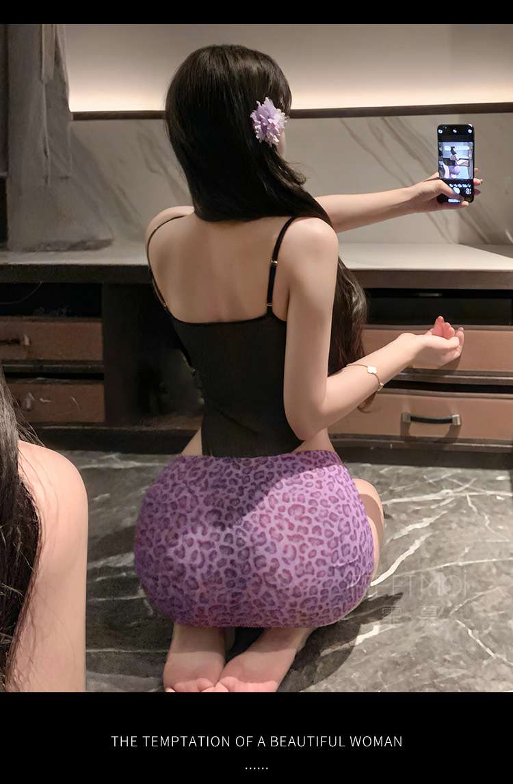 7717夜色撩欲钢圈连体衣套装(图11)