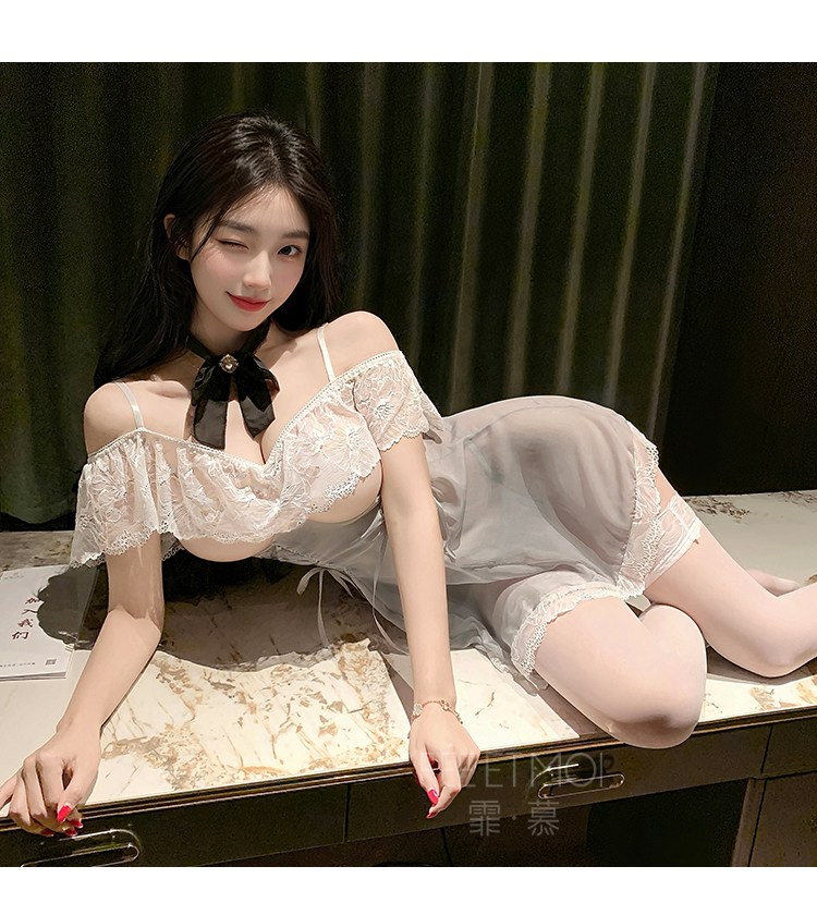 ZY157法式优雅可收腰奶盖睡裙(图8)