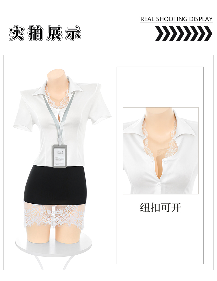 6206深V露沟蕾丝秘书套装(图10)
