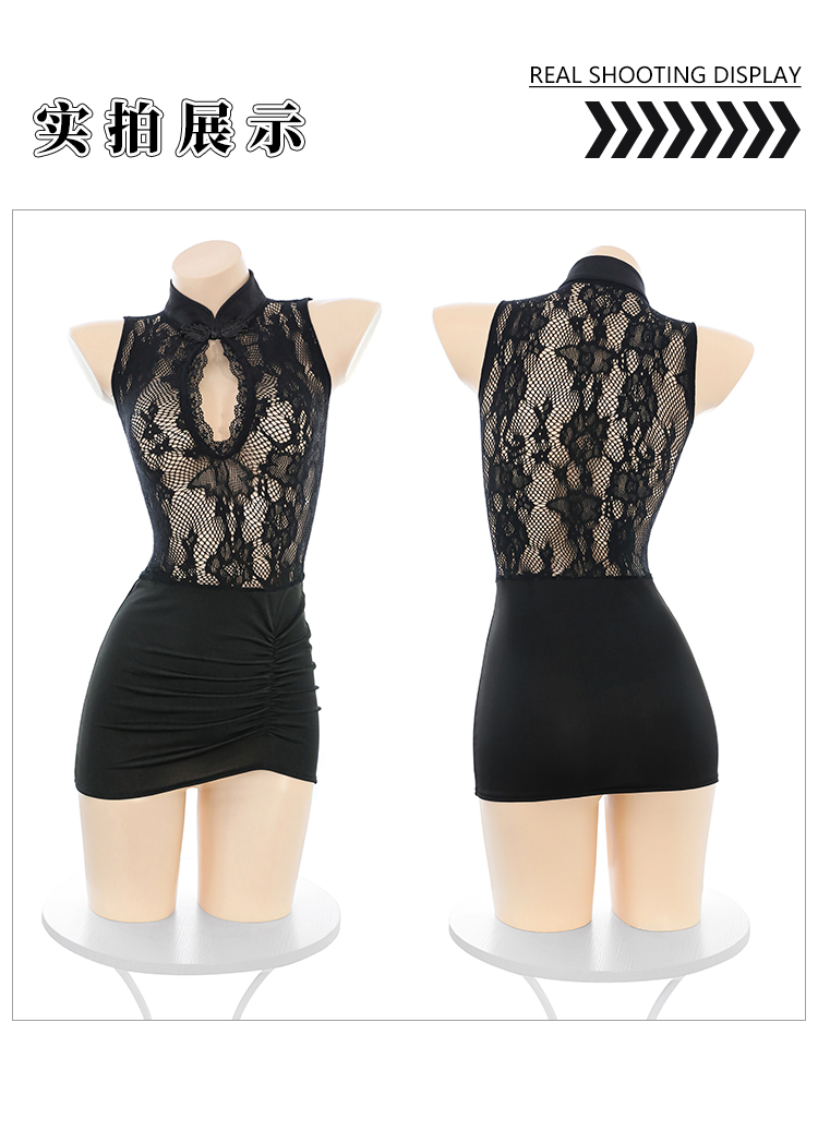 ZY121贴身小秘镂空旗袍网衣裙(图10)