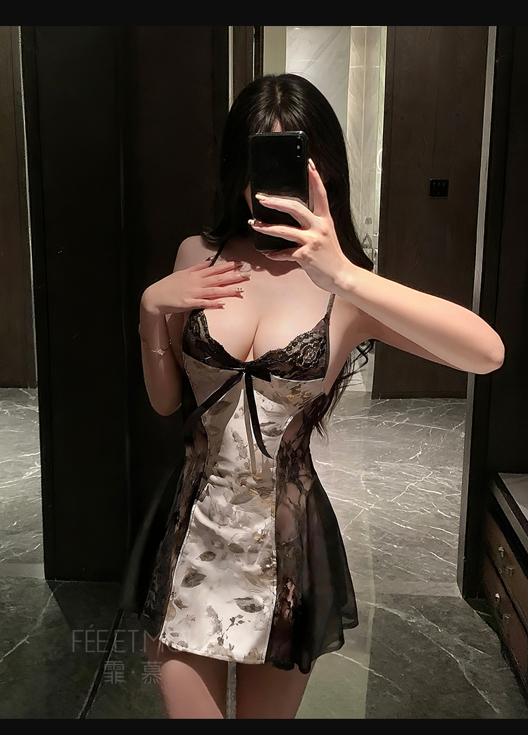 ZY197暗夜鎏金裸背吊带连衣裙(图9)