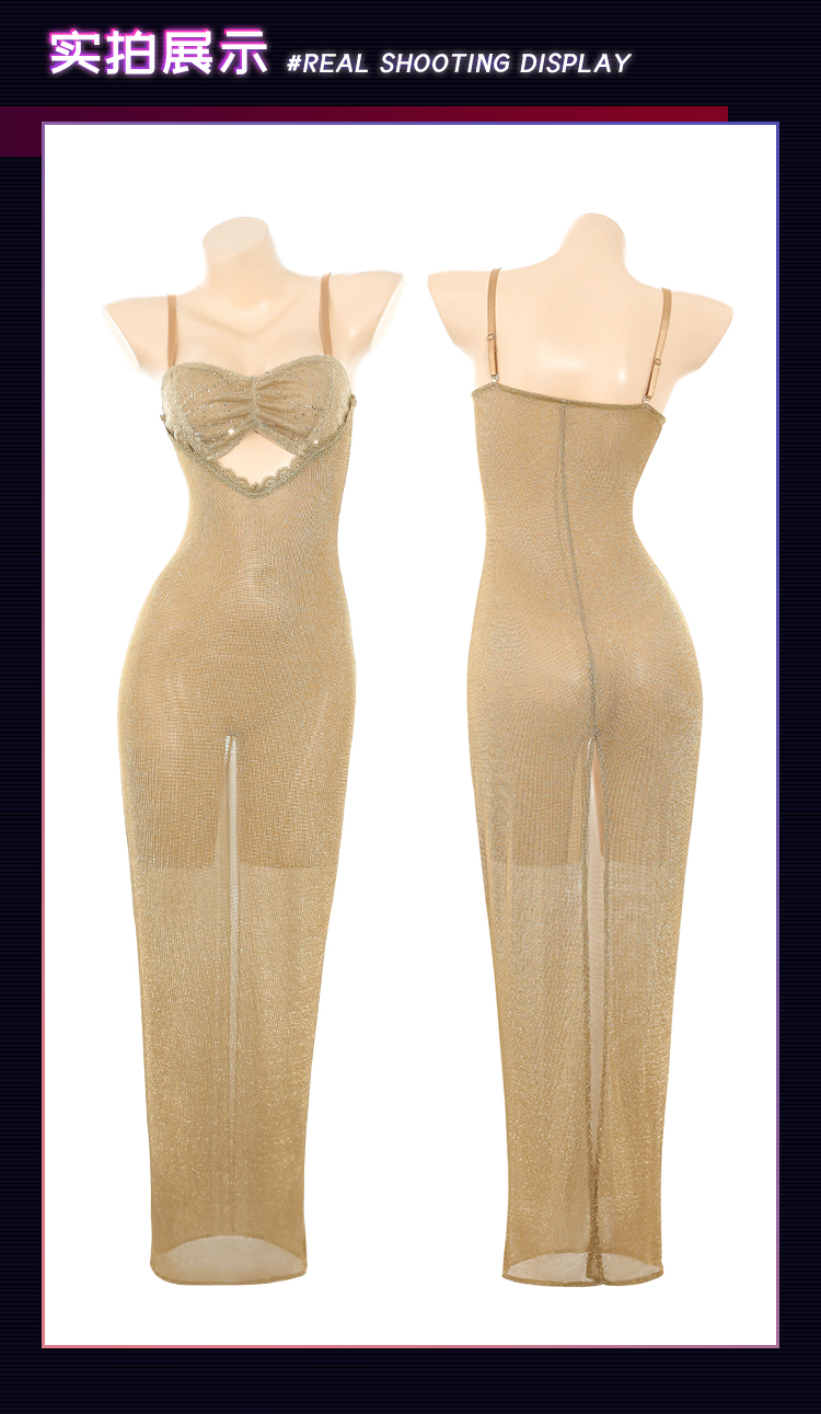 ZY170鎏金欲影修身开叉连衣裙(图12)