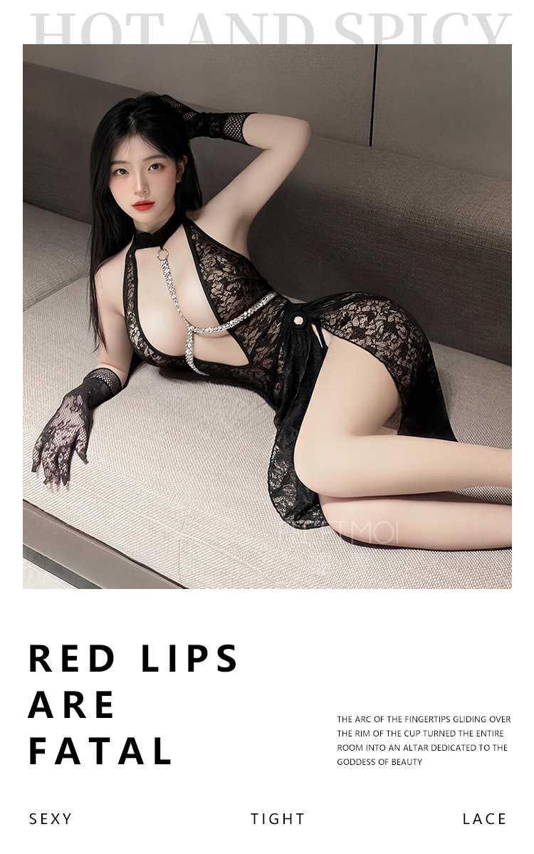 ZY179闪链饰胸魅惑透身连衣裙(图5)