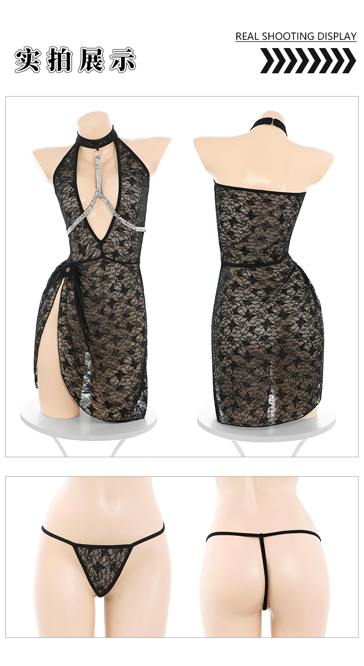 ZY179闪链饰胸魅惑透身连衣裙(图10)