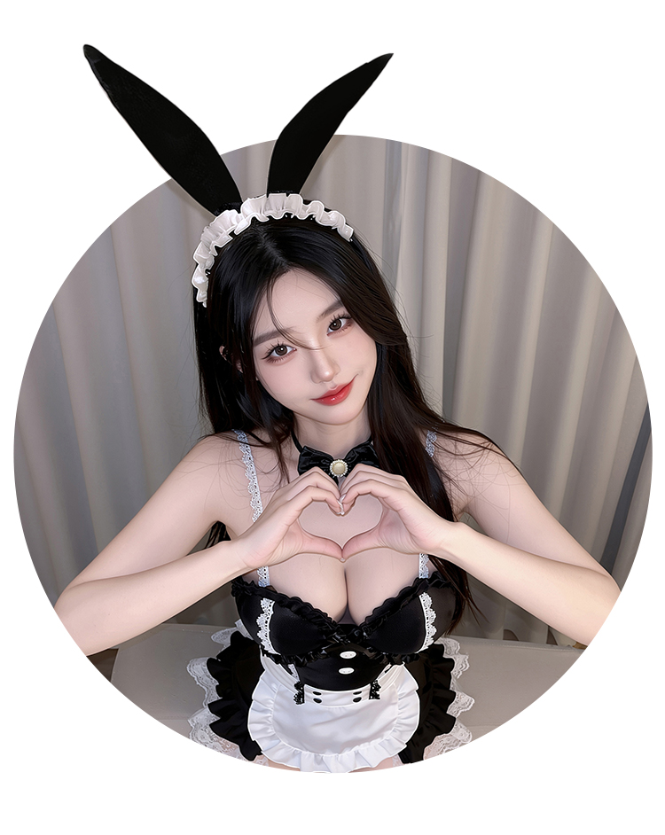 6323钢圈塑形免脱兔女仆套装(图9)