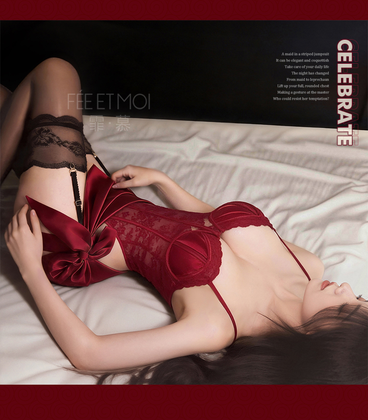 7717夜色撩欲钢圈连体衣套装(图10)